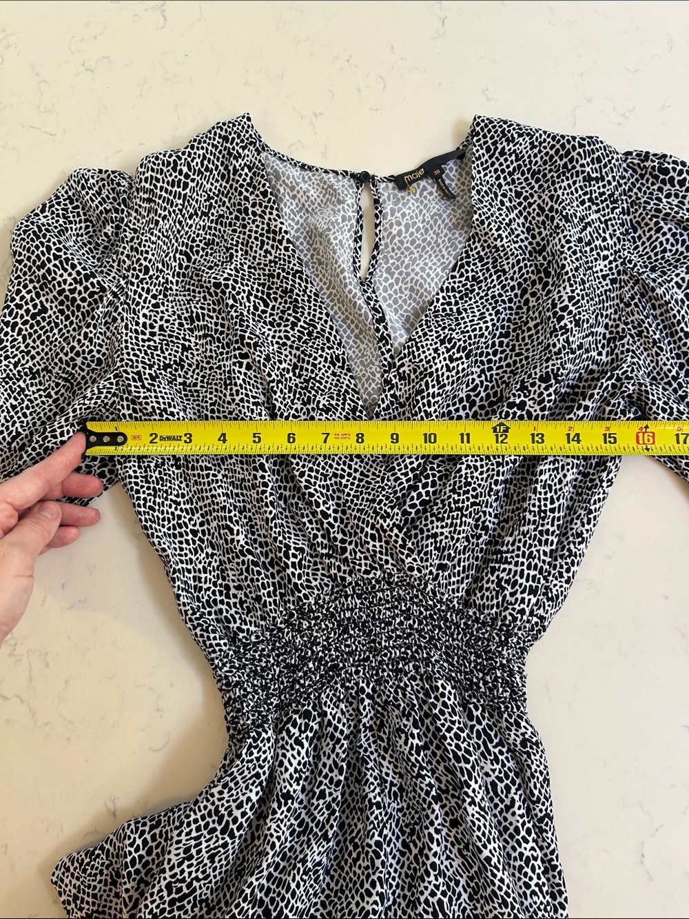 Maje Animal Print Cupro Jumpsuit Black White Size 38 US 6 - Picture 14 of 16